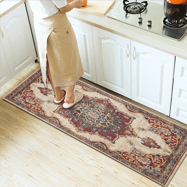 Nordic Ethnic Style Rectangle Anti-Slip Floor Rug Multicolour 60x90cm  - Image 3