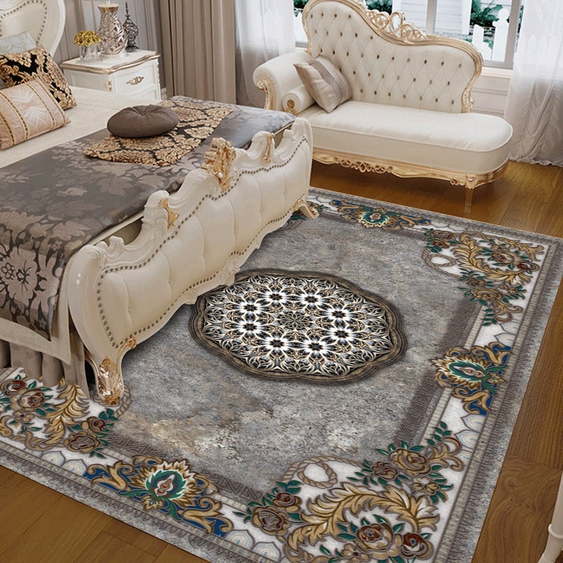 European Style Water Absorbent Anti-Slip Floor Rug Carpet Grey 60x90cm  - Image 1