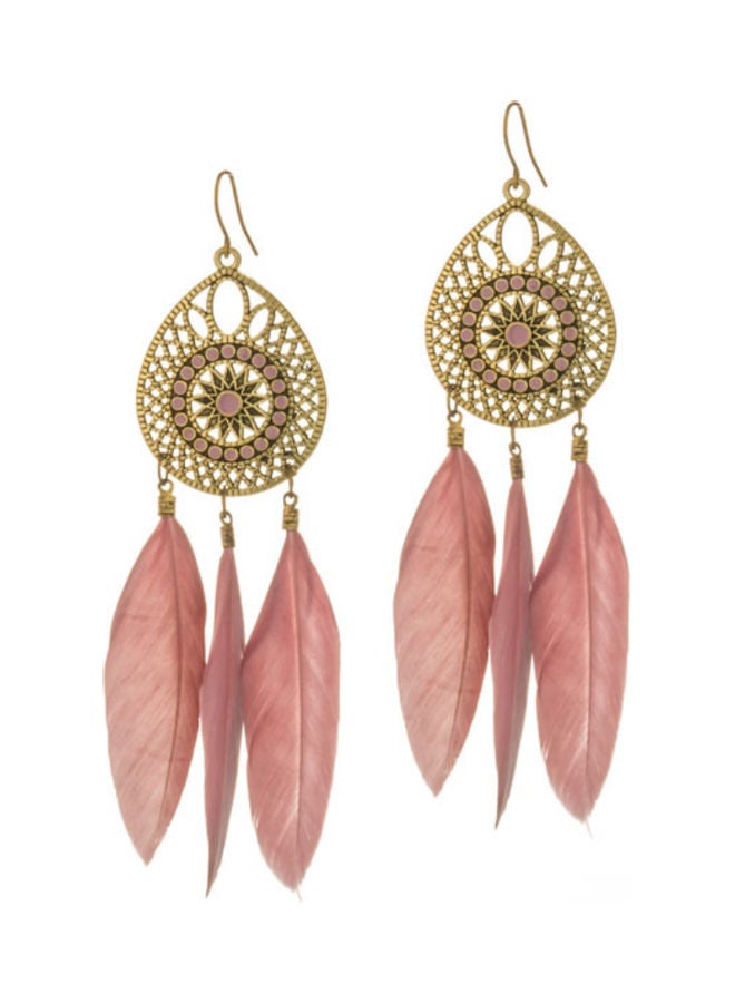 جونسون آند جونسون أقراط متدلية مزينة بأشكال الشرابة والريش وتصميم دريم كاتشر - Image 1