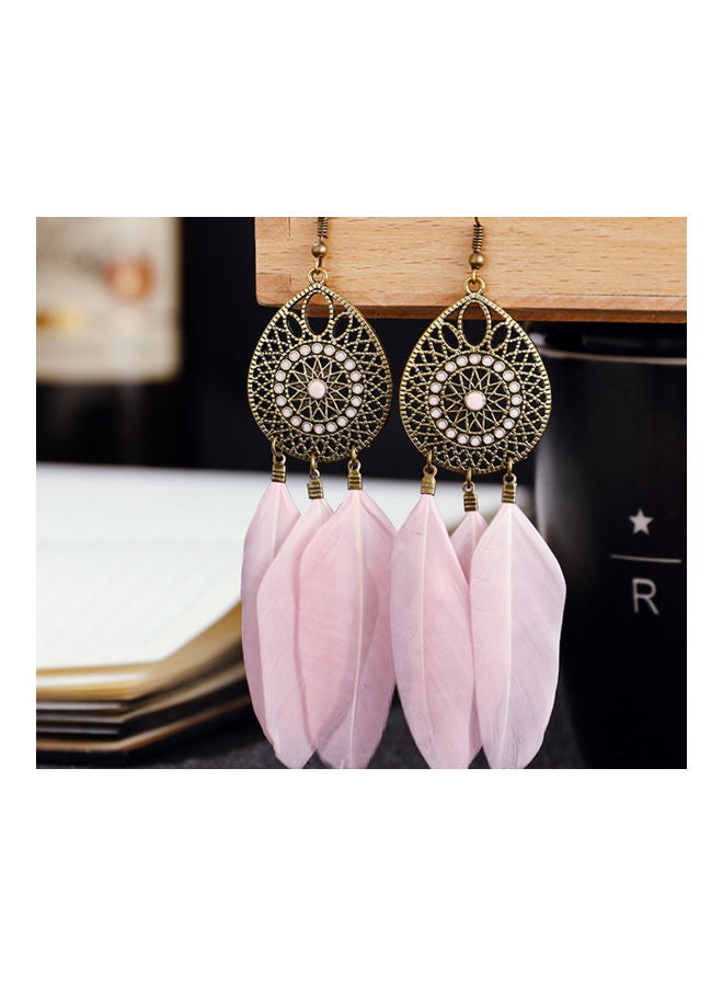 جونسون آند جونسون أقراط متدلية مزينة بأشكال الشرابة والريش وتصميم دريم كاتشر - Image 2