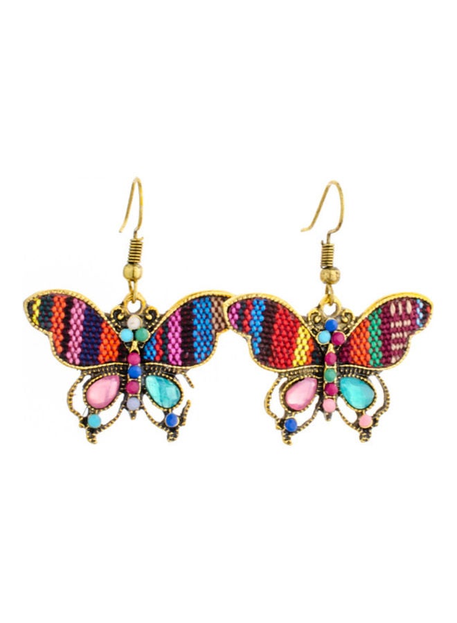 J&J Rhinestone Studded Butterfly Dangle Earrings  - Image 1
