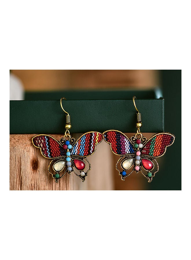 J&J Rhinestone Studded Butterfly Dangle Earrings  - Image 2