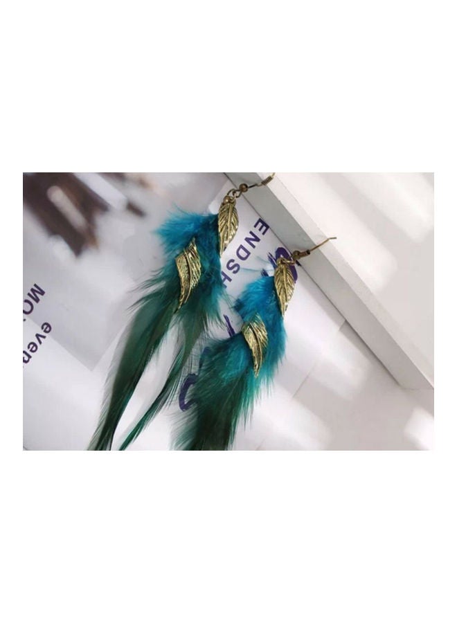 J&J Feather Detail Dangle Earrings - Image 3