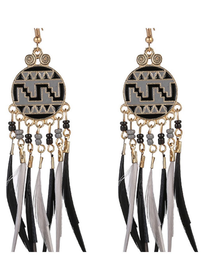 جونسون آند جونسون أقراط متدلية مزينة بالريش من الفضة الإسترليني عيار 925 - Image 1