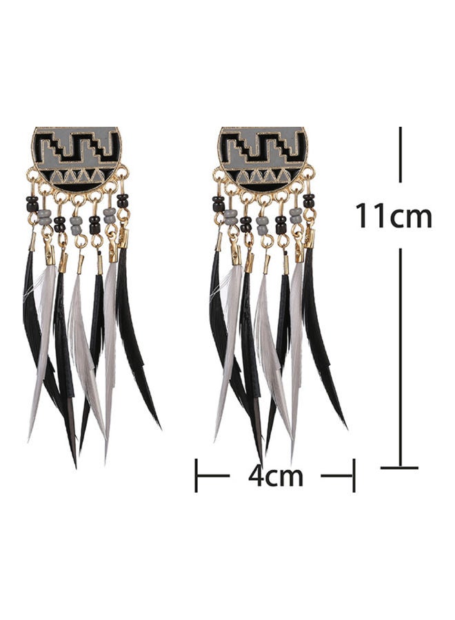 جونسون آند جونسون أقراط متدلية مزينة بالريش من الفضة الإسترليني عيار 925 - Image 2