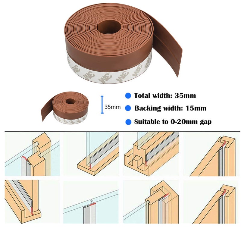 Generic - Weather Stripping Door Seal Strip Brown 5meter - Image 1