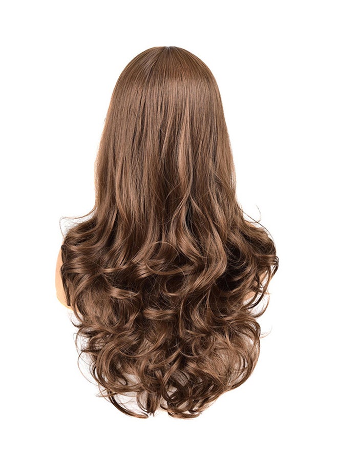 Fake Curly Hair Brown 135cm - Image 1