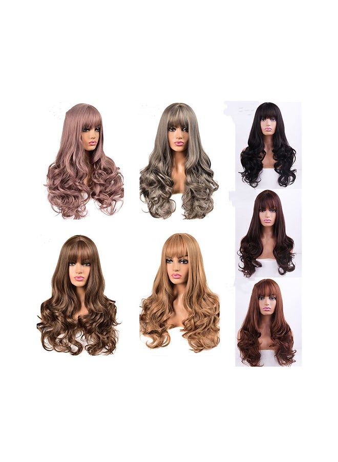 Fake Curly Hair Brown 135cm - Image 2