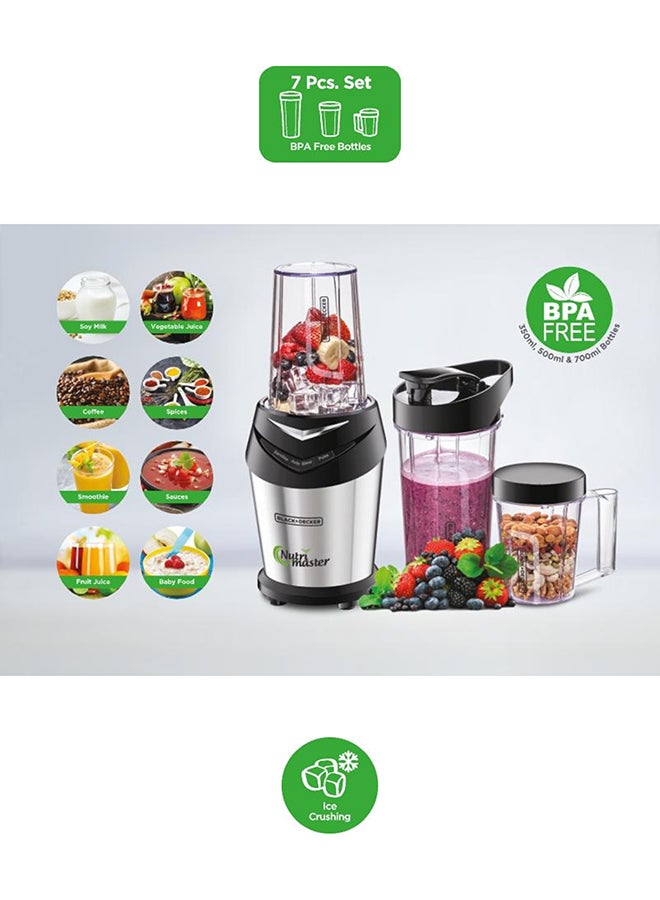 BLACK+DECKER - Blender And Smoothie Maker With 3 Jars 700.0 ml 600.0 W NE600-B5 Silver/Black - Image 1