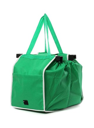 Reusable Folding Tote Shopping Bag with Handle Green 30cm - v1610003597/N43483996A_1