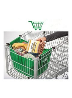 Generic Reusable Folding Tote Shopping Bag with Handle Green 30cm  - Image 3