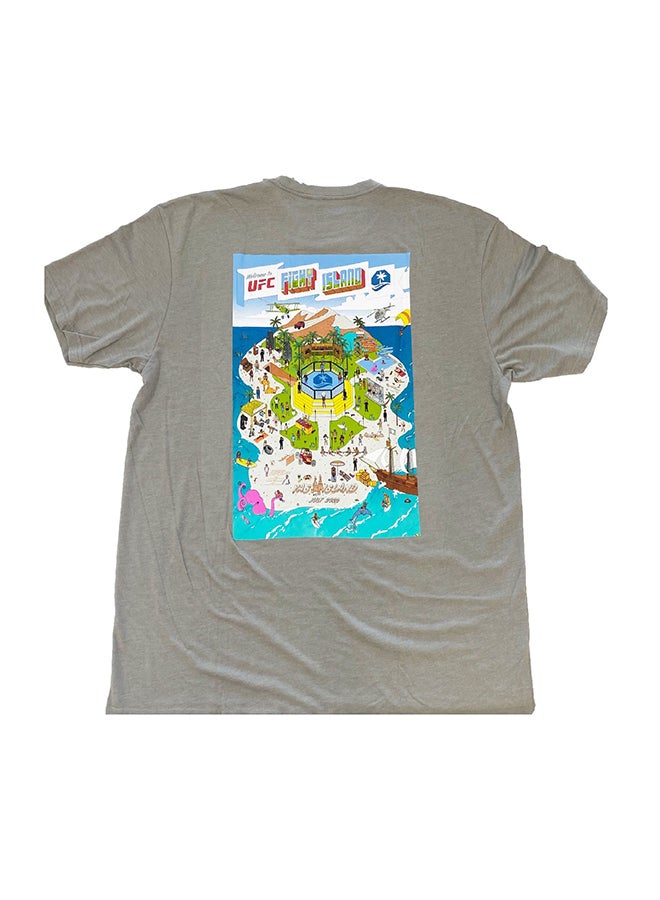 Ufc - Fight Island Map Collection T-Shirt Grey/Blue/Red - Image 1