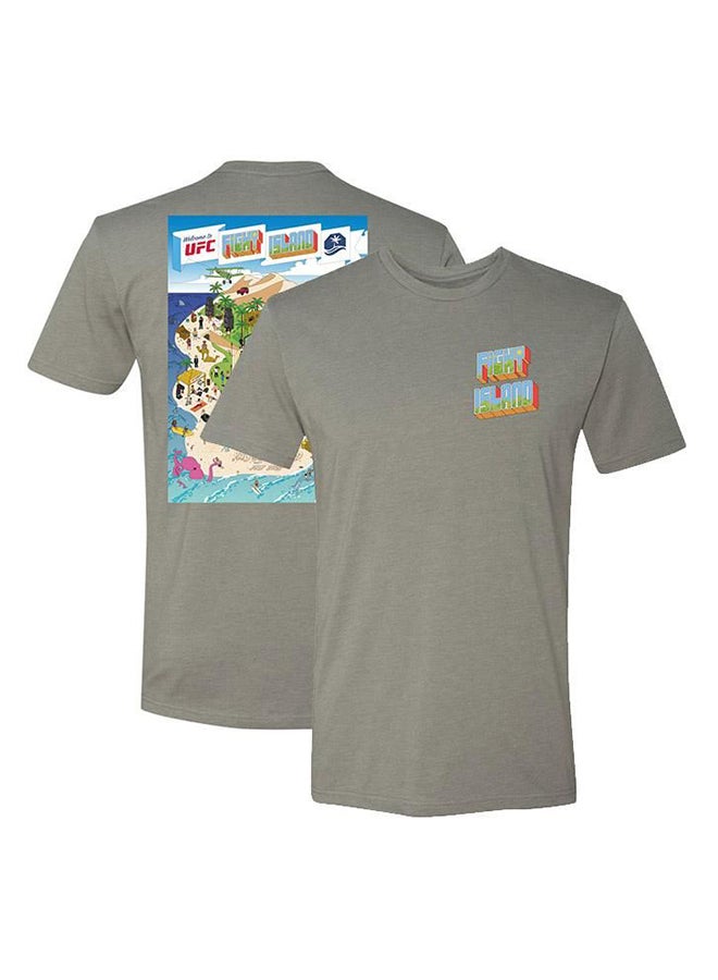Ufc - Fight Island Map Collection T-Shirt Grey/Blue/Red - Image 1