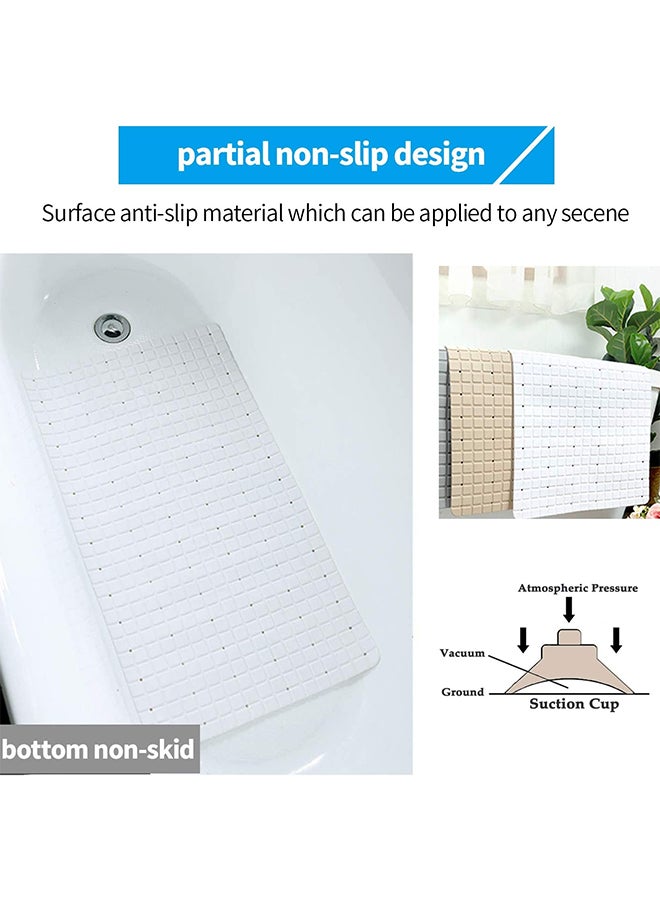 Bathlux - Non-Slip Bath Mat White 35 x 78cm - Image 1