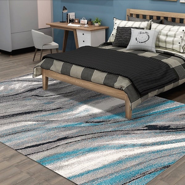 Modern Style Abstract Print Living Room Bedroom Anti-Slip Fashion Carpet multicolour 60*90(W*L)cmcm  - Image 5