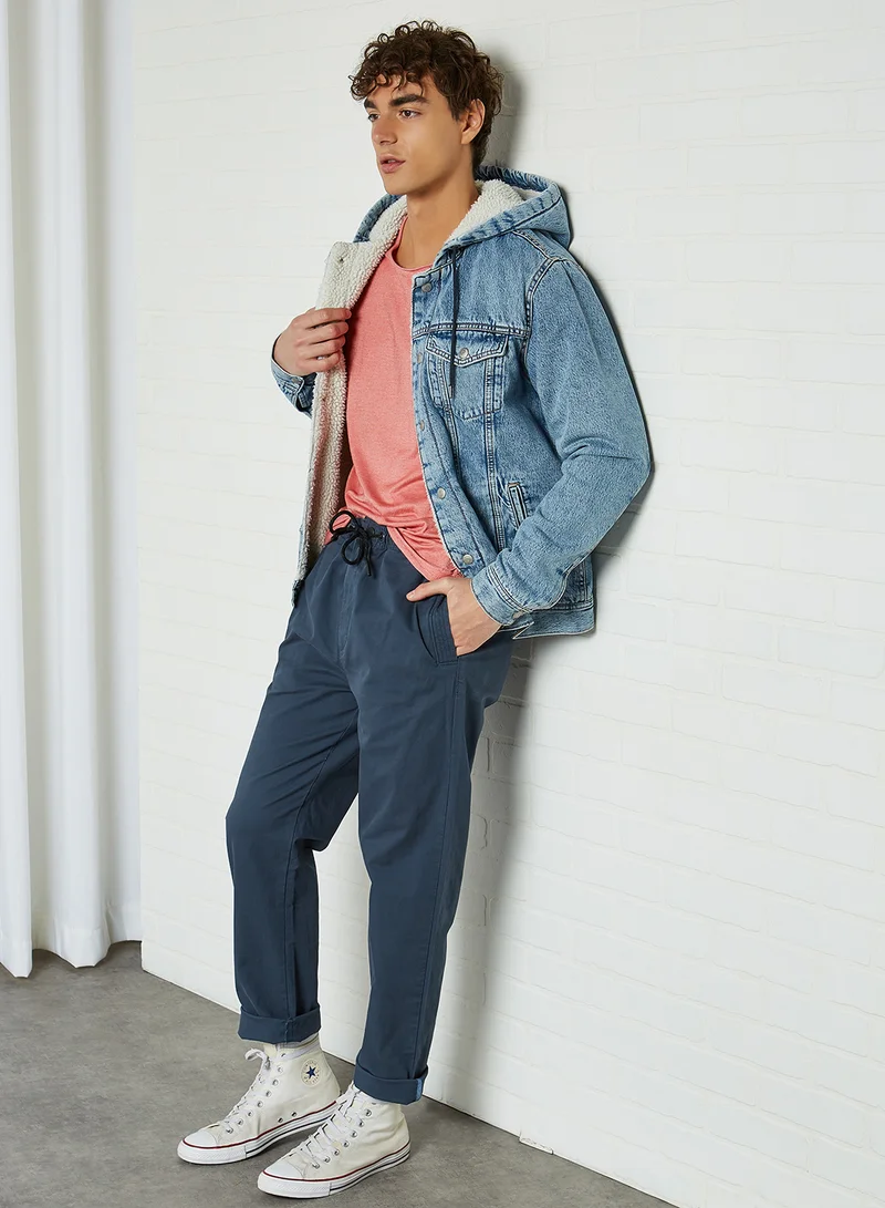 BRAVE SOUL Solid T-Shirt Red Burnout