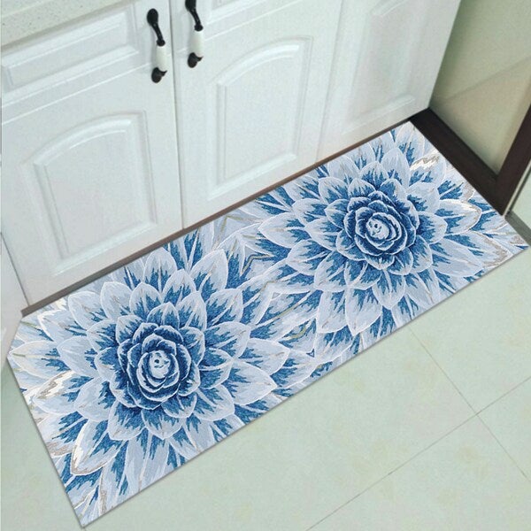 1 Piece Modern Simple Rectangle Kitchen Floor Flower Decor Soft Rug multicolour 50*80(W*L)cmcm - Image 3