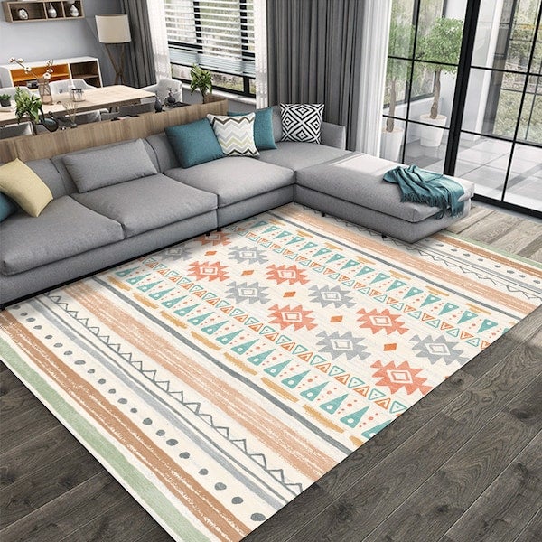 سجادة عصرية مضادة للانزلاق لغرفة المعيشة وغرفة النوم بتصميم تراثي متعدد الألوان 60*90(W*L)cmسم - Image 2