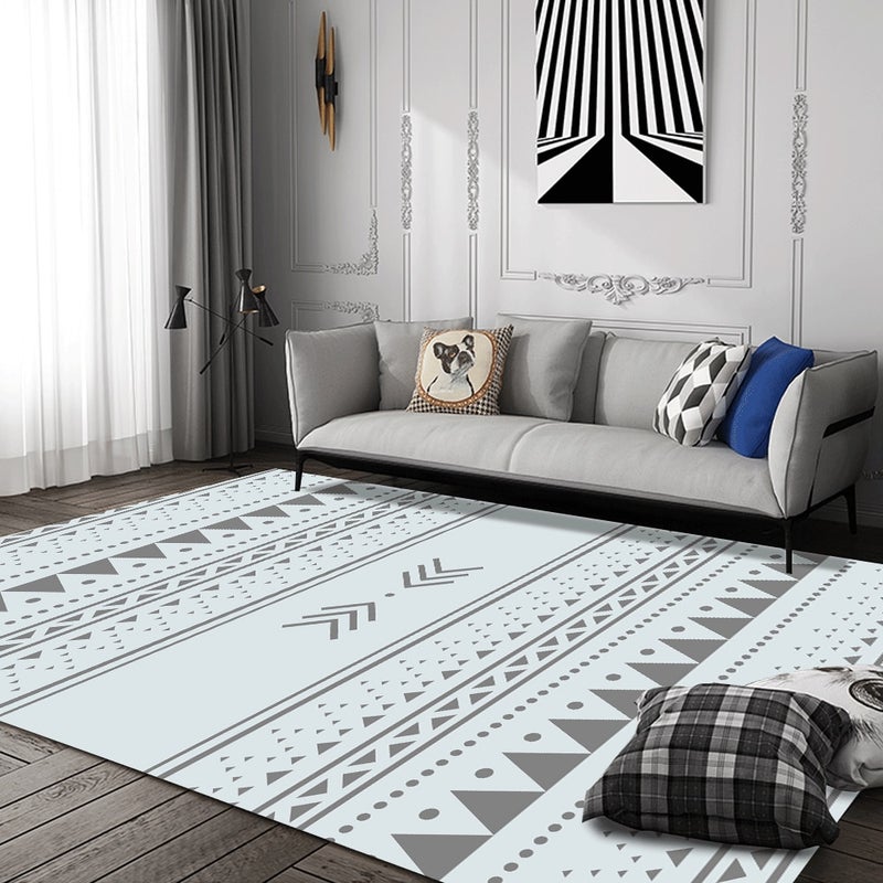 Simple Modern Style Living Room Bedroom Anti-Slip Fashion Carpet Grey 80*180 (W*L)cmcm - Image 1