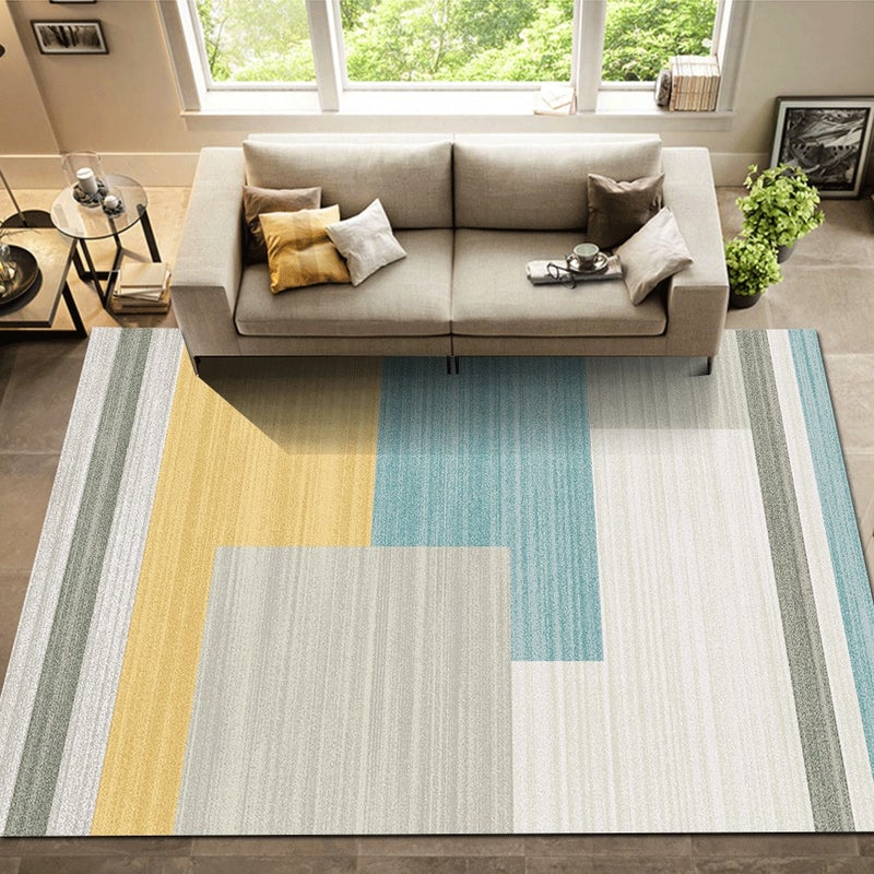 1 Piece Living Room Rug Anti-Slip Color Block Softness Carpet multicolour 60*90(W*L)cmcm  - Image 1
