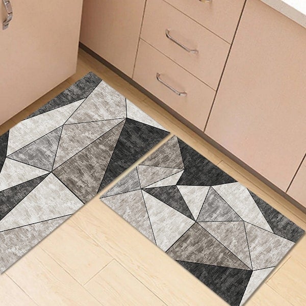 1 Piece Kitchen Rug Geometric Pattern Absorbent Anti-Slip Carpet multicolour 50*80(W*L)cmcm - Image 3