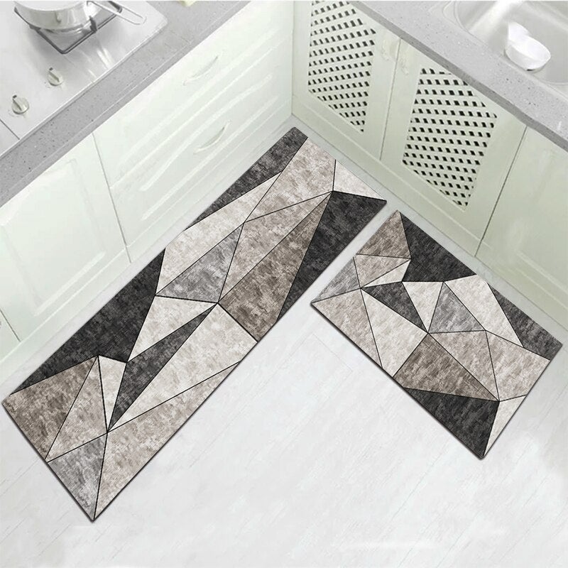1 Piece Kitchen Rug Geometric Pattern Absorbent Anti-Slip Carpet multicolour 50*80(W*L)cmcm - Image 1