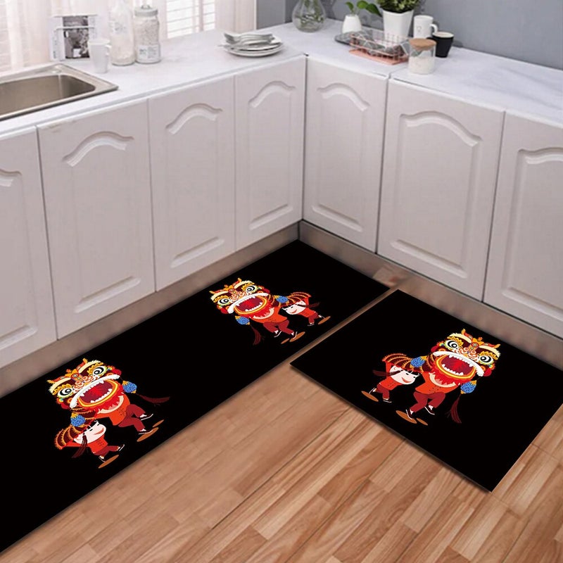 1 Piece Kitchen Rug Chinese Style Absorbent Comfortable Carpet multicolour 50*160(W*L)cmcm - Image 1