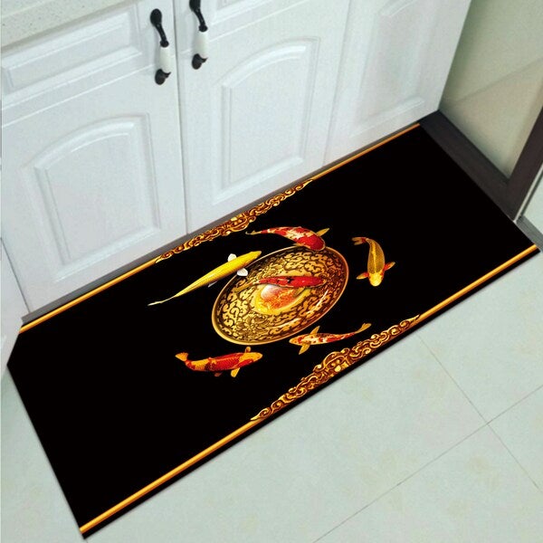 1 Piece Kitchen Rug Fish Pattern Absorbent Anti-Slip Carpet multicolour 50*160(W*L)cmcm - Image 3