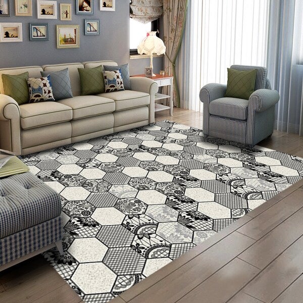 1 Piece Living Room Rug Color Block Anti-Slip Fashion Carpet multicolour 50*80(W*L)cmcm  - Image 4