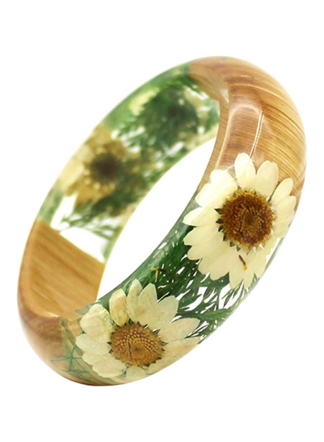 شاربدو سوار من الراتنج مزين بزهور مجففة مضغوطة - Image 1