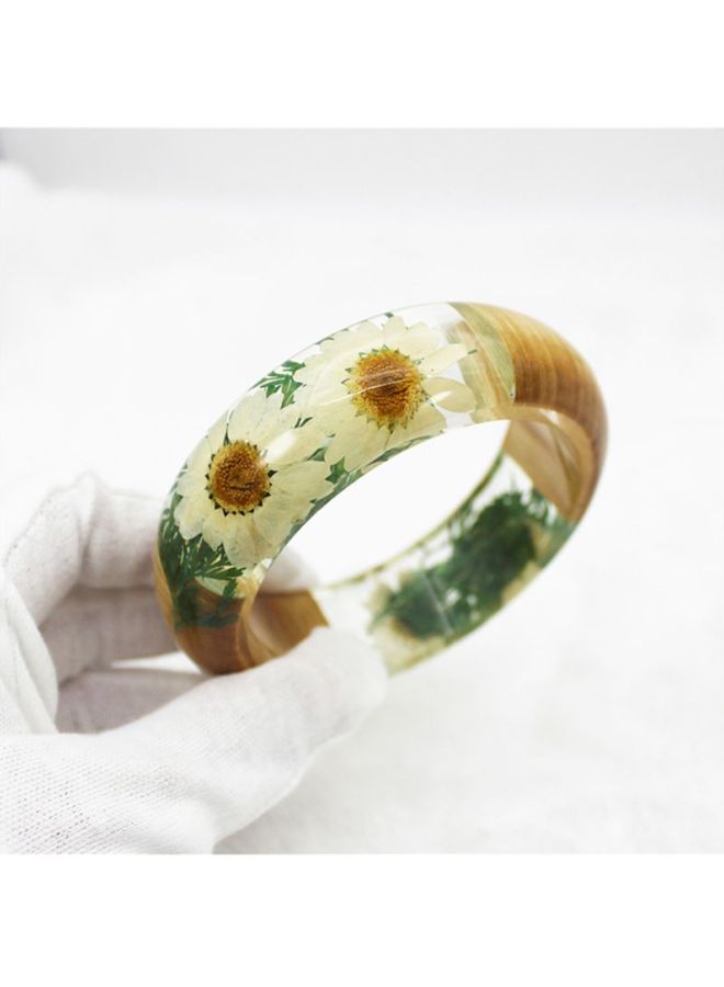 شاربدو سوار من الراتنج مزين بزهور مجففة مضغوطة - Image 3