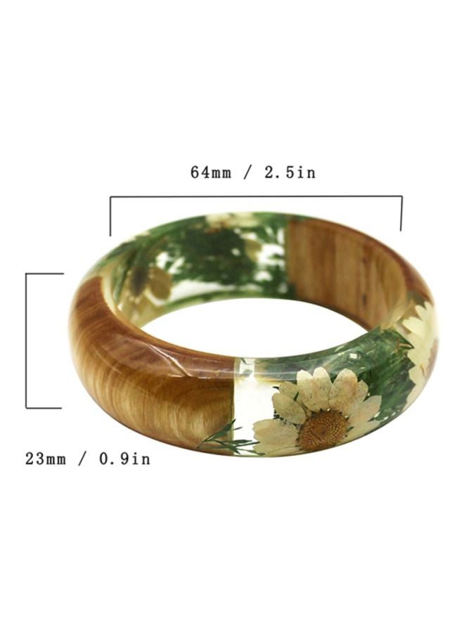 شاربدو سوار من الراتنج مزين بزهور مجففة مضغوطة - Image 4