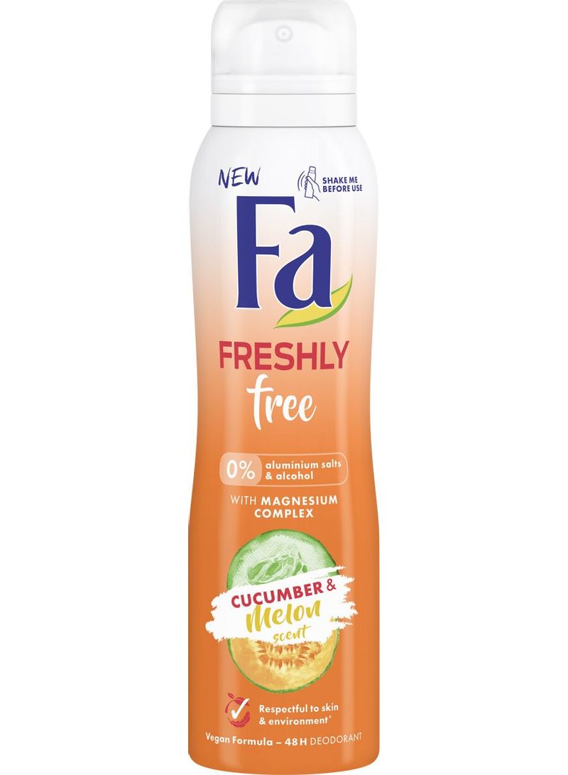 Cucumber And Melon Scent Freshly Free Deodorant Body Spray 150ml