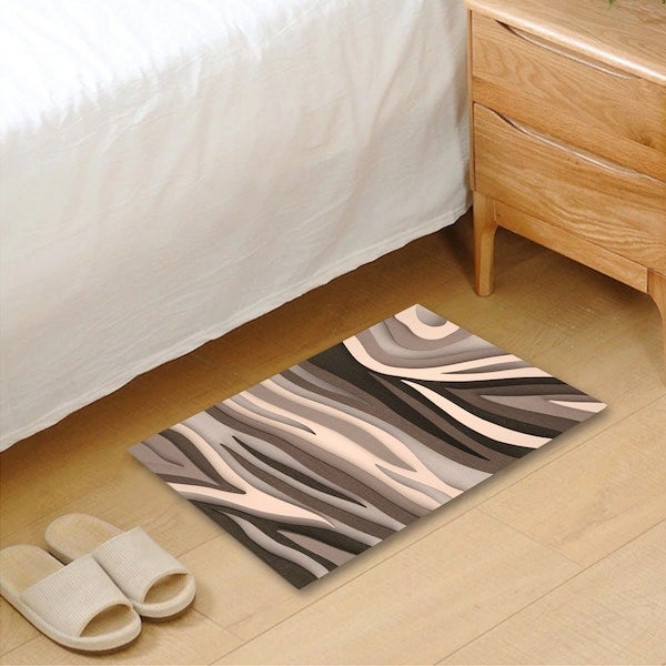 1-Piece Simple Geometric Patterned Anti-Slip Floor Rug Brown 40x60cm  - Image 4