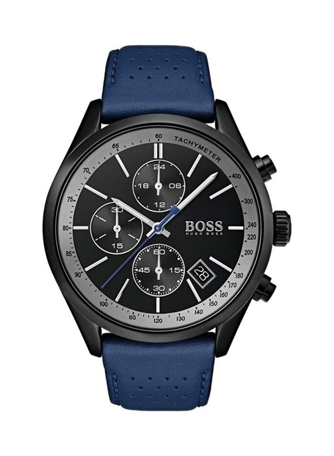 Men's Leather Analog Wrist Watch