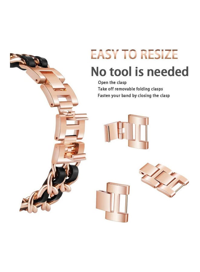 O Ozone Replacement Band Wrist Strap Rose Gold with Black - Image 3