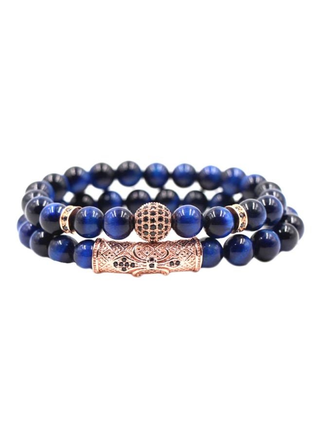 Sharpdo 2-Piece Synthetic Beaded Bracelet 