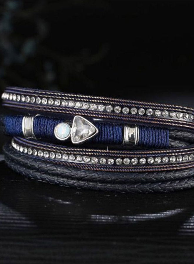 Sharpdo PU Leather Stone Studded Magnetic Bracelet - Image 2
