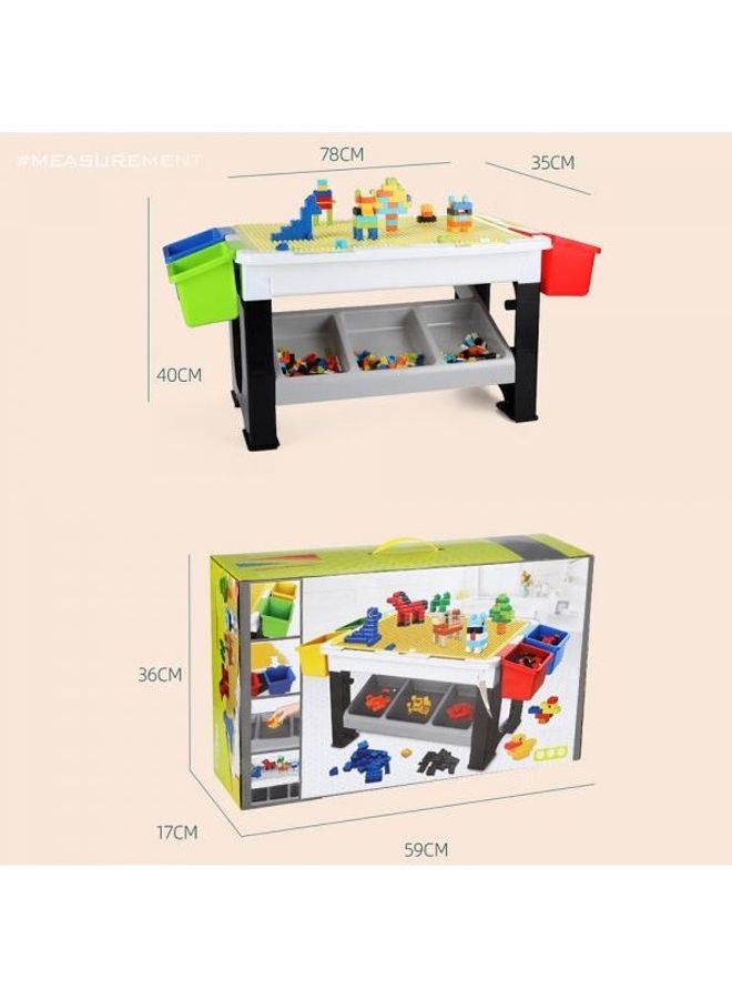 Blocks 3 In 1 Activity Table, Block Table, 300 Blocks, Creativity, Water And Sand Play, 3In1 Multipurpose Table, Multipurpose Table,Boys Girl Kids Furniture, Sensory Play, Homeschooling, Kids 3Years+, Grey 300