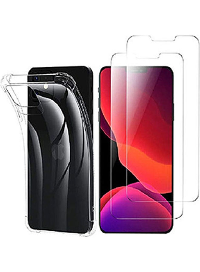 SHAPINGFORCE Protective Case Cover With 2-piece Tempered Glass For Apple iphone 12 Mini Clear - Image 2