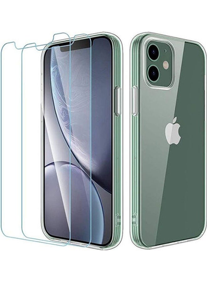 SHAPINGFORCE 2-Piece Screen Protector with Case Cover For Apple iPhone 12 Mini Transparent - Image 2