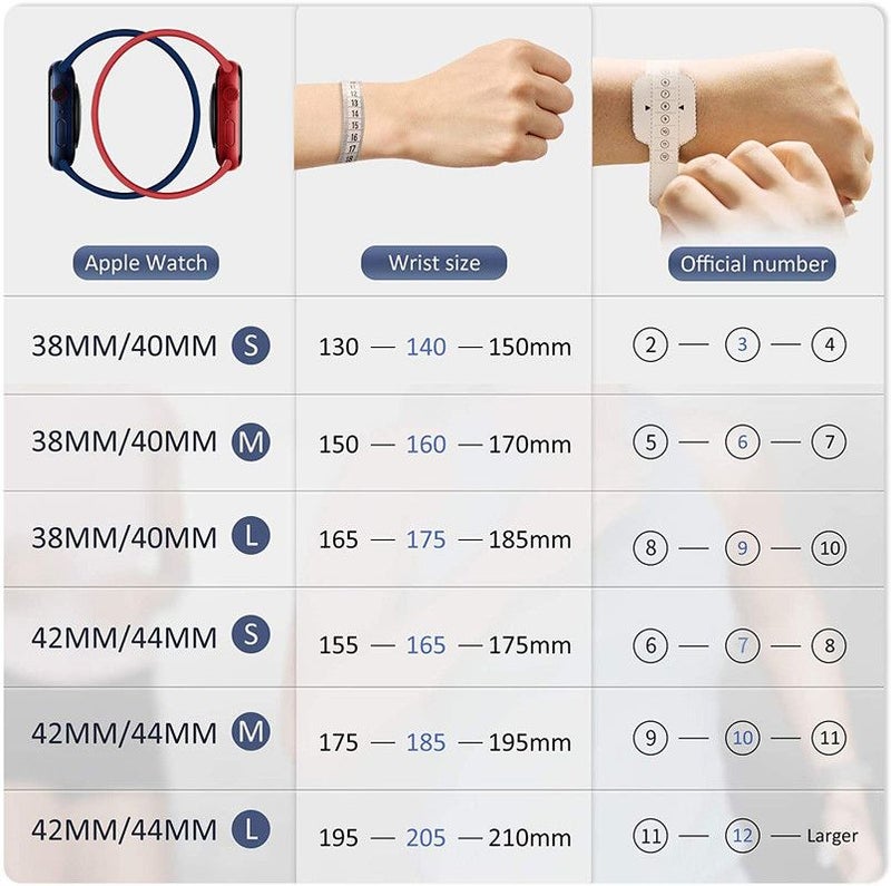 Generic - Medium Soft Silicone Solo Loop Band For Apple Watch 42mm/ 44mm White - Image 1