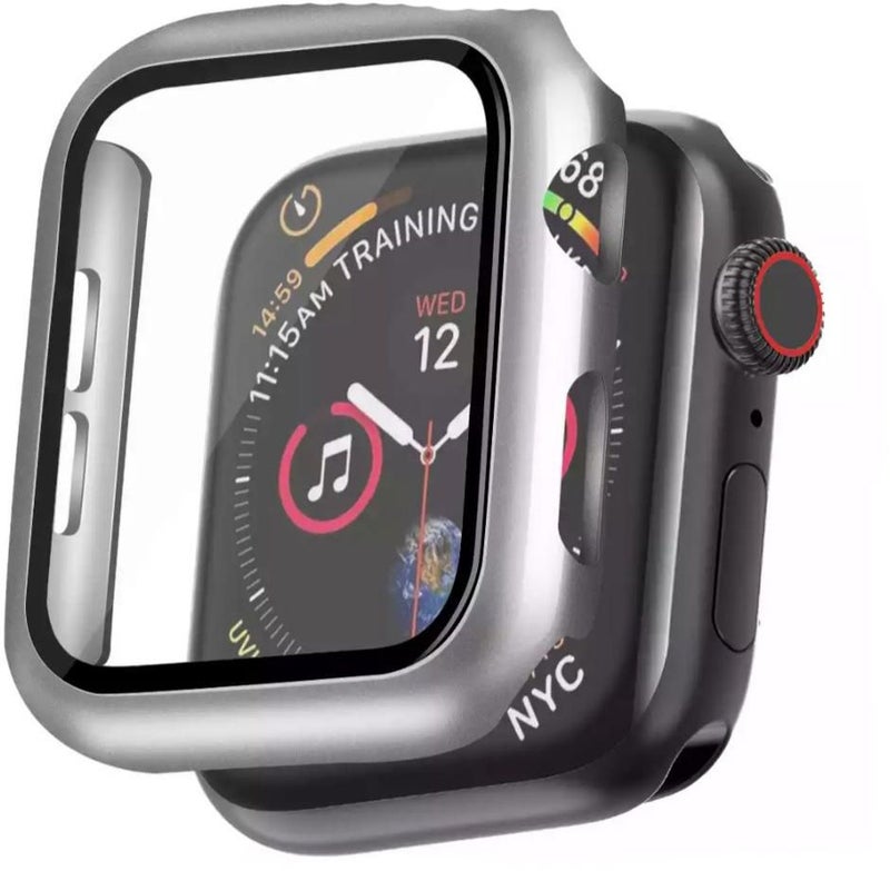 Full Protection Smartwatch Case With Glass Screen Protector For Apple Watch White  - Image 2