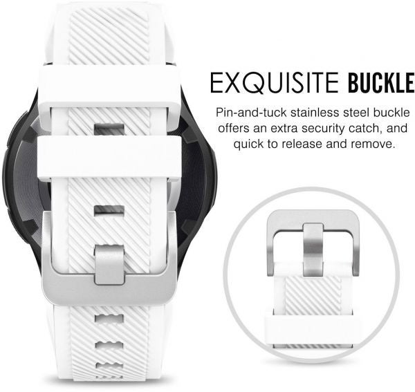 Sport Series Silicone Smartwatch Strap Band For Samsung Gear S3 Frontier/S3 Classic/Moto 360 2Nd Gen 46mmSmart Watch White  - Image 3