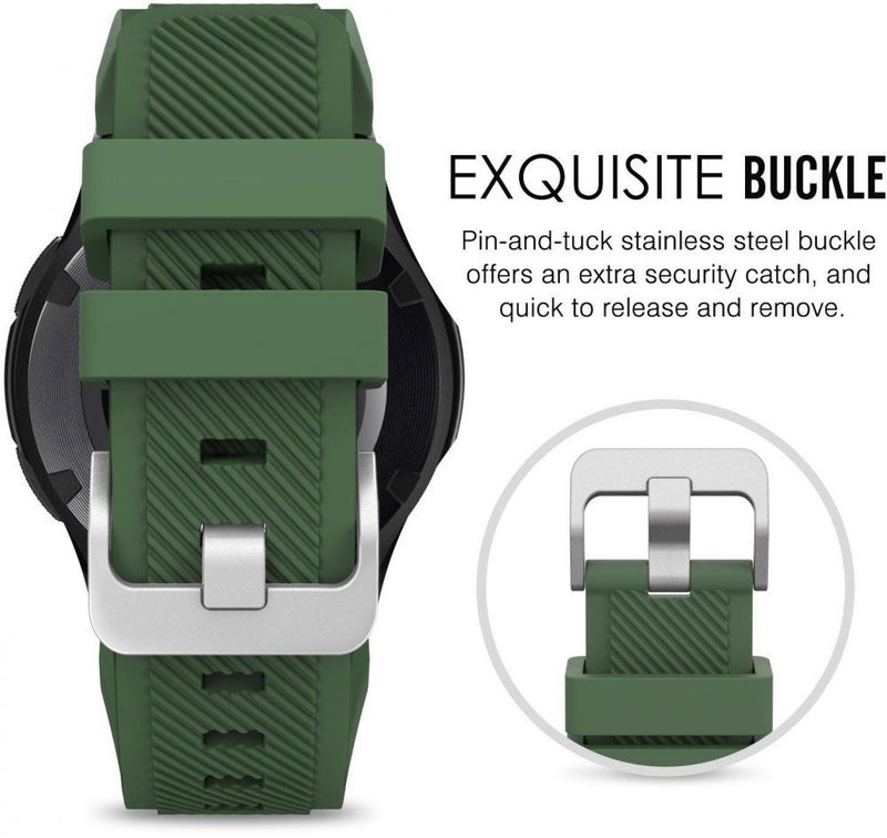 Sport Series Silicone Smartwatch Strap Band For Gear S3 Frontier/S3 Classic/Moto 360 2Nd Gen Army Green - Image 3