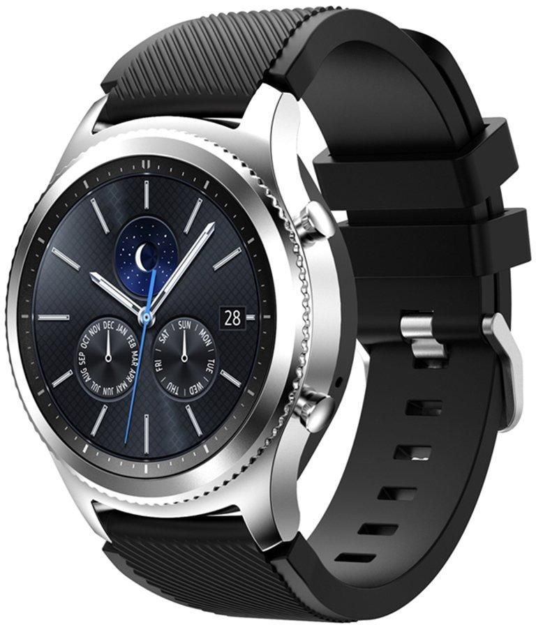 SE Sport Series Silicone Smartwatch Strap Band For Huawei Watch GT1/Huawei Watch GT2 46mm/Galaxy S4 46mm/Samsung Active2 44mm/Honor Magic2 46mm Black - Image 2