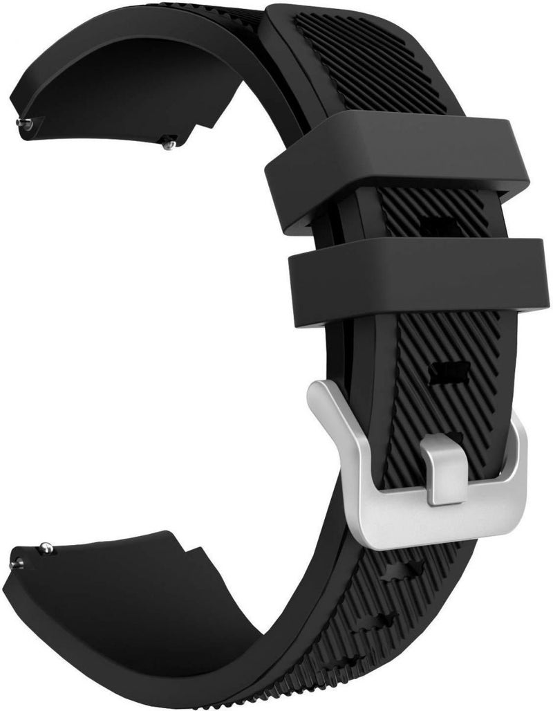 SE Sport Series Silicone Smartwatch Strap Band For Huawei Watch GT1/Huawei Watch GT2 46mm/Galaxy S4 46mm/Samsung Active2 44mm/Honor Magic2 46mm Black - Image 3