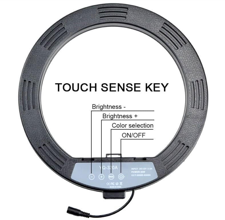 3-Piece LED Ring Light With Remote Control And Mobile Screw Holder Set 12inch Black  - Image 2