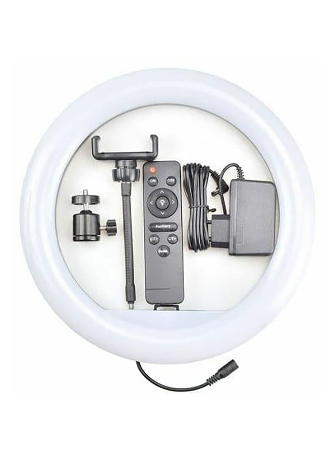 3-Piece LED Ring Light With Remote Control And Mobile Screw Holder Set 12inch Black  - Image 1