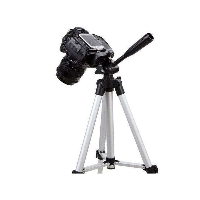 2-Piece Portable Camera Stand Tripod With Carrying Bag Black/Silver  - Image 3